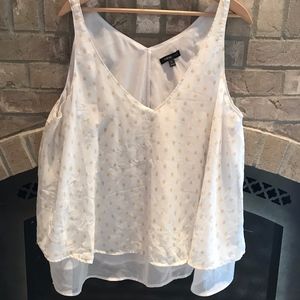 Lane Bryant White Tank with gold shimmer